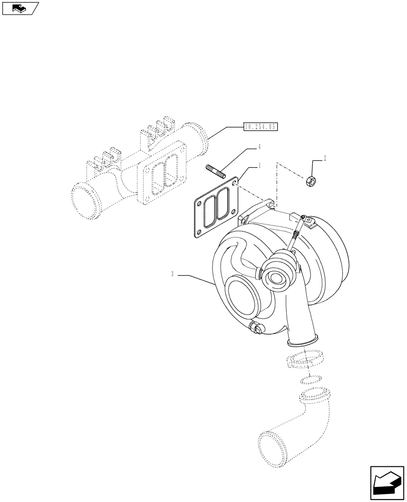 Схема запчастей Case F3AE0684K E910 - (10.250.01) - TURBOCHARGING & RELATED PARTS - MY11 8120 (10) - ENGINE