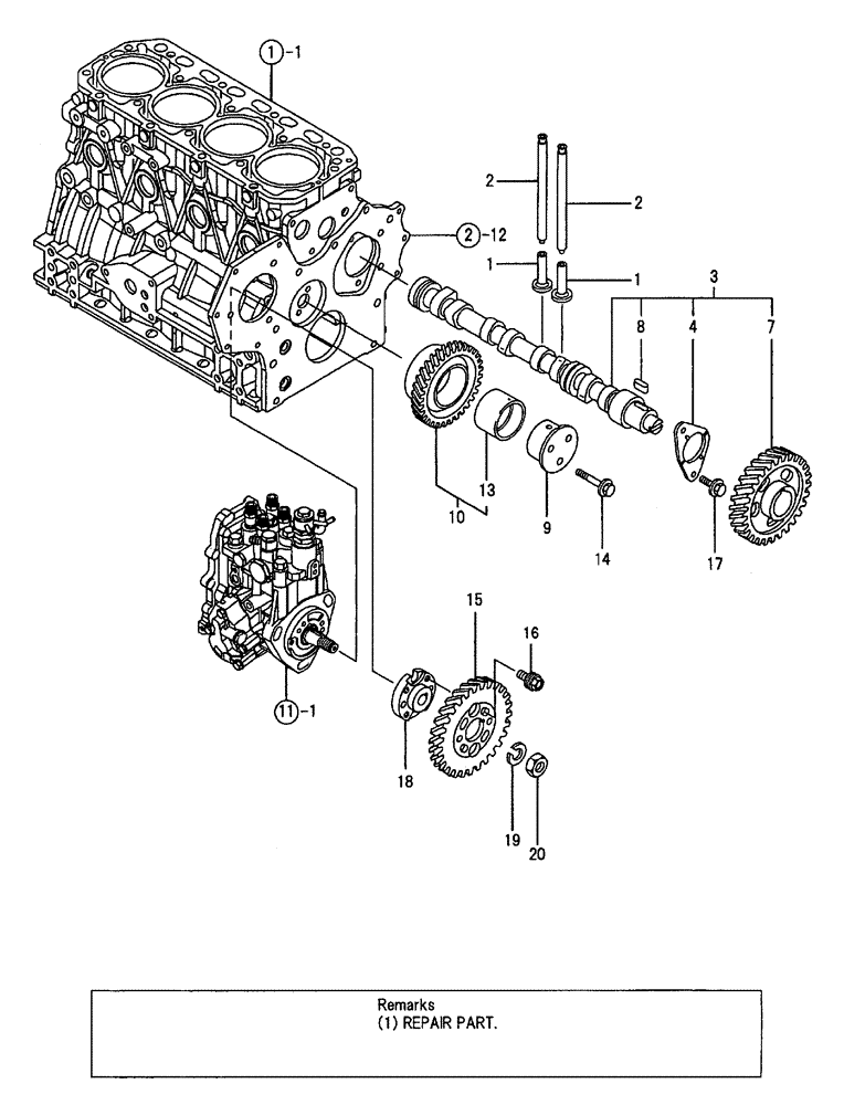 Схема запчастей Case CX50B - (08-007) - CAMSHAFT & DRIVING GEAR (10) - ENGINE