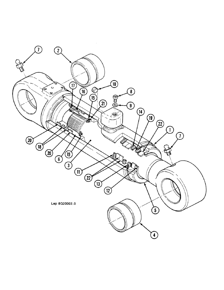 Схема запчастей Case 688C - (8G-076) - OFFSET CYLINDER (OFFSET BACKHOE BOOM), (XXXXX-) (07) - HYDRAULIC SYSTEM