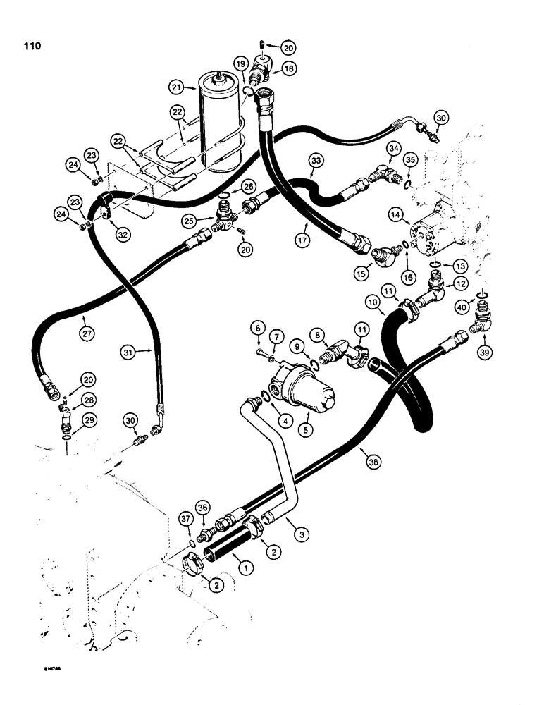 Схема запчастей Case 850C - (110) - CRAWLER HYDRAULIC CIRCUIT, TORQUE CONVERTER TO TRANSMISSION (03) - TRANSMISSION