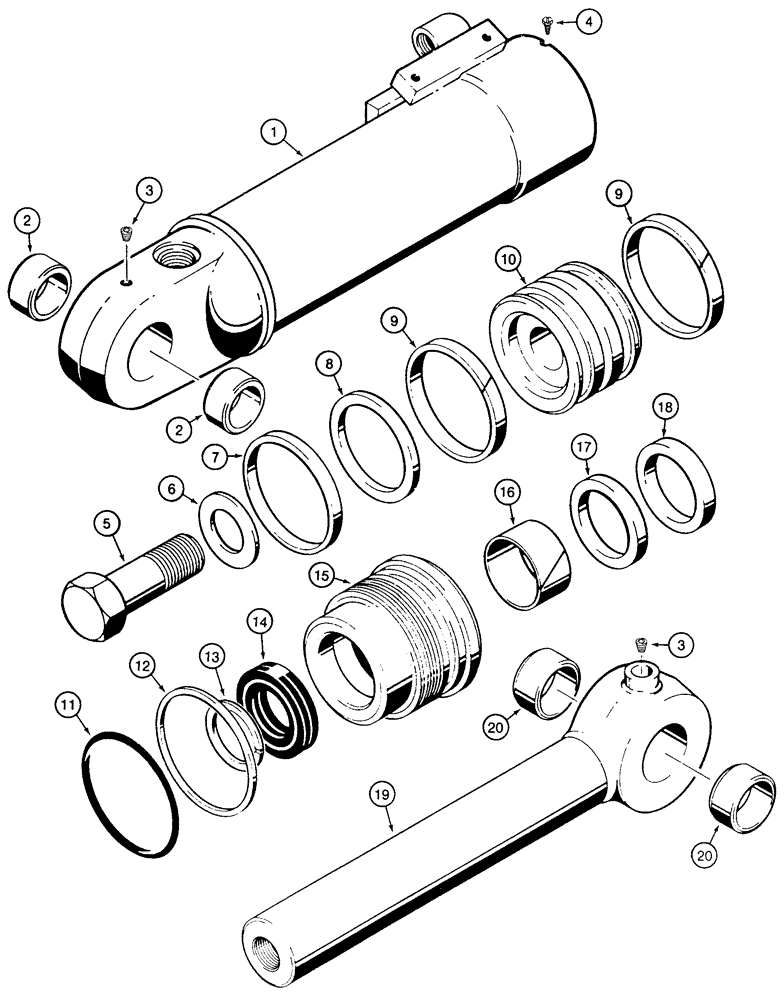 Схема запчастей Case 850E - (8-054) - G109485 DOZER TILT CYLINDER (08) - HYDRAULICS