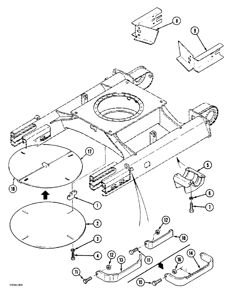 Схема запчастей Case 688BCK - (5-12) - UNDERCARRIAGE - OPTIONAL, 688B CK (120301-) (04) - UNDERCARRIAGE