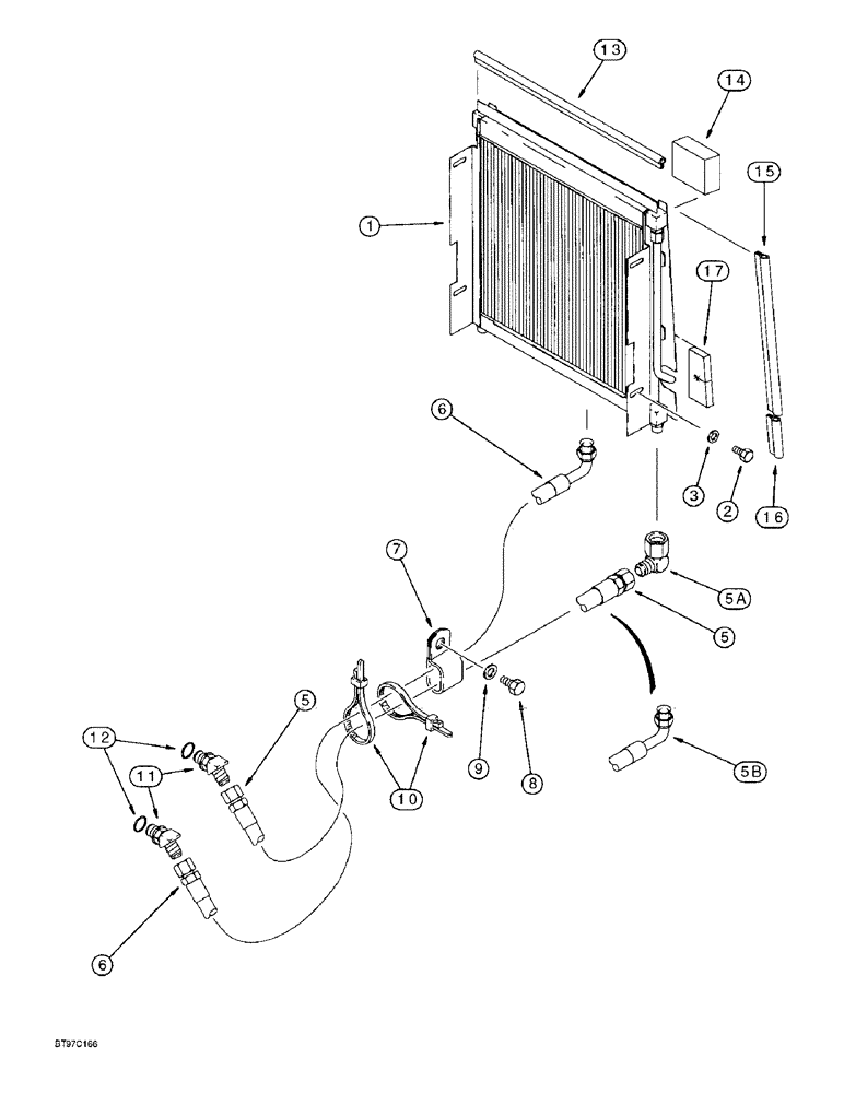 Схема запчастей Case 590SL - (6-21A) - TRANSMISSION COOLING SYSTEM, USED WITH 239739A1 HEAVY DUTY RADIATOR ASSY. (SEE P. 2-3B FOR RADIATOR) (06) - POWER TRAIN