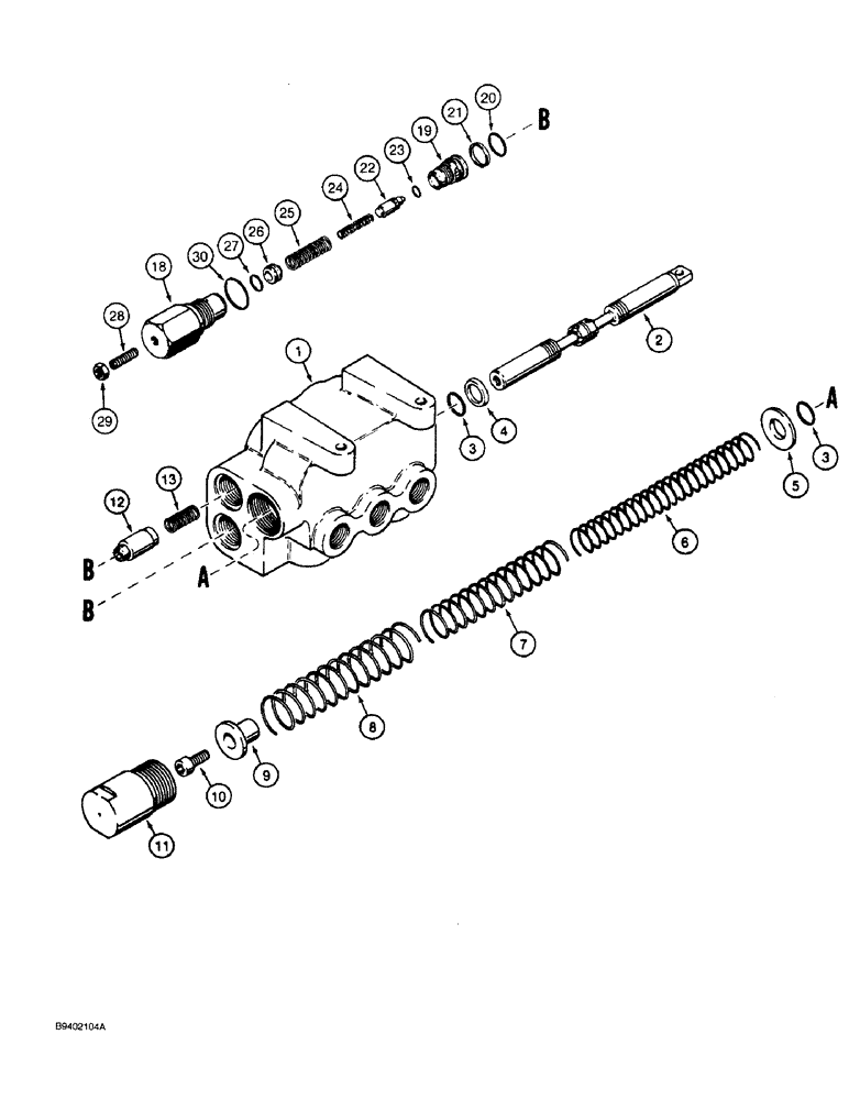 Схема запчастей Case 580SK - (8-101A) - BACKHOE SWING SEQUENCE VALVE (08) - HYDRAULICS