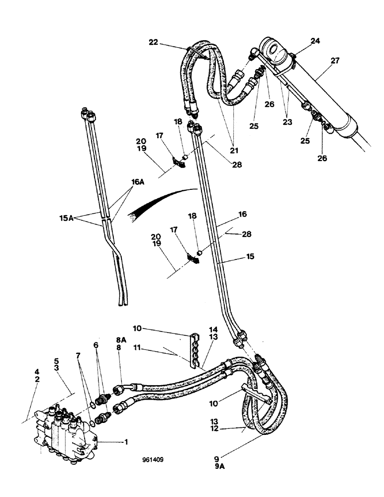 Схема запчастей Case 580G - (234) - AXIAL BACKHOE - BUCKET CYLINDER HYDRAULIC CIRCUIT (08) - HYDRAULICS