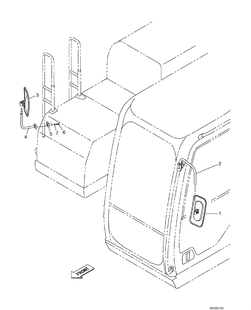 Схема запчастей Case CX470B - (09-27) - CAB - MIRROR, REAR VIEW (09) - CHASSIS