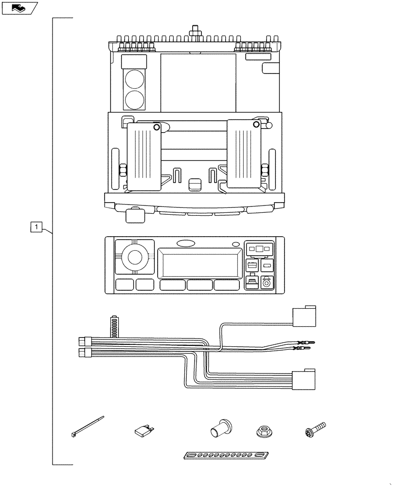 Схема запчастей Case 721F - (88.100.02) - RADIO - 12 VOLT (88) - ACCESSORIES