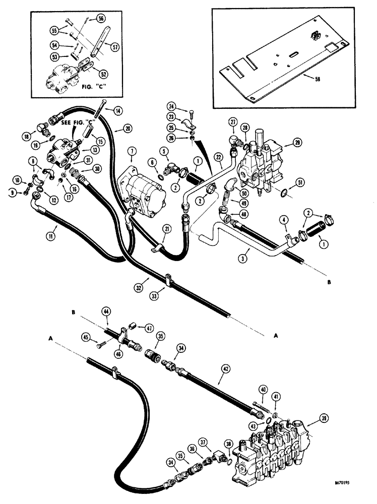 Схема запчастей Case 34 - (130) - BASIC BACKHOE HYDRAULICS 