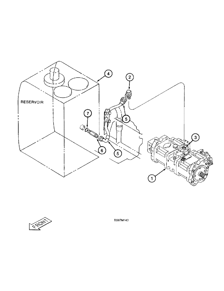 Схема запчастей Case 9045B - (8-012) - PUMP RETURN LINE (08) - HYDRAULICS