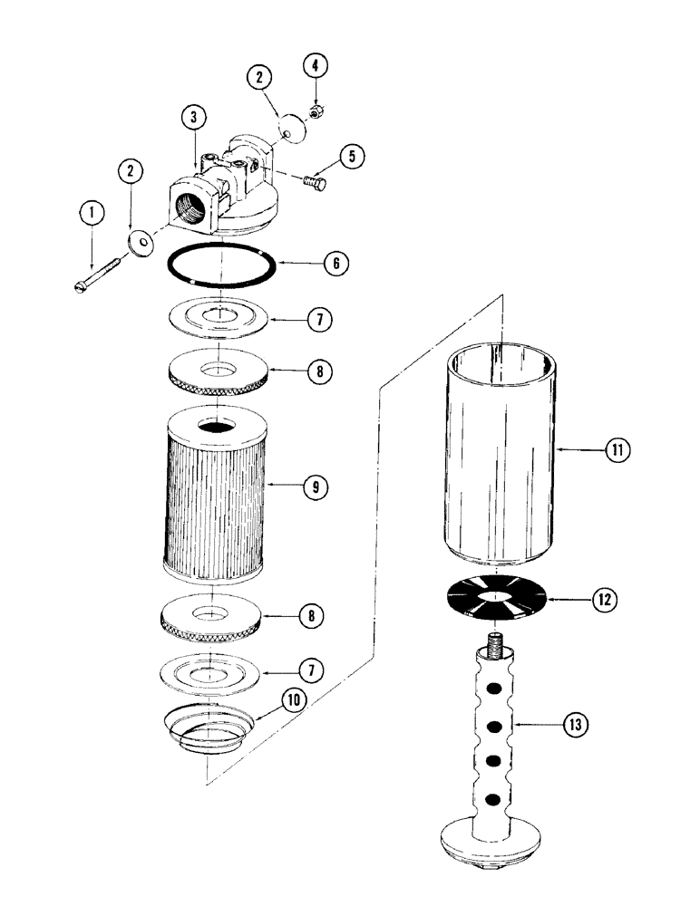 Схема запчастей Case 980 - (162) - HYDRAULIC OIL FILTER (07) - HYDRAULIC SYSTEM