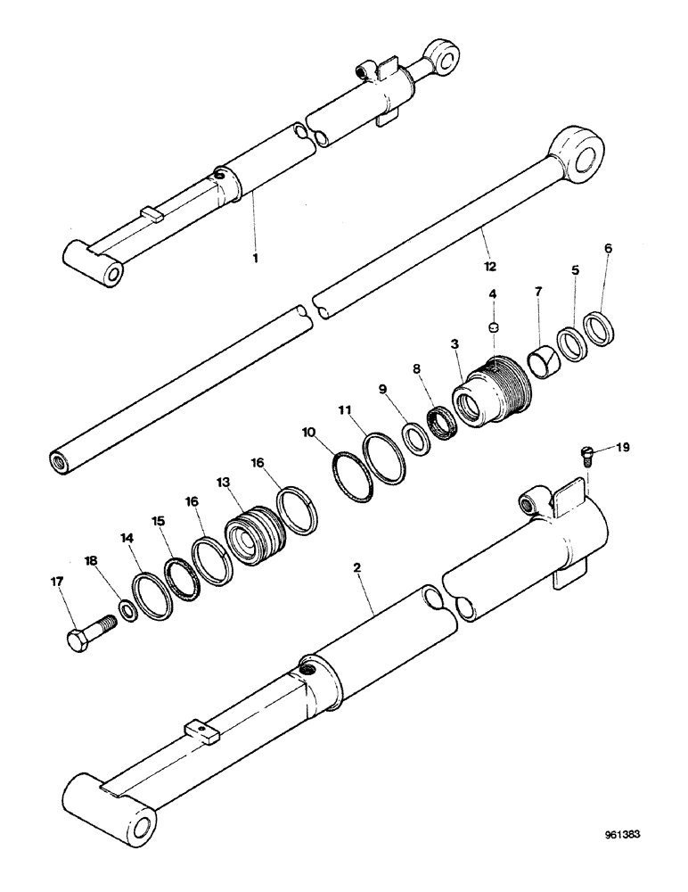 Схема запчастей Case 580G - (334) - BACKHOE - DIPPER EXTENSION CYLINDER (08) - HYDRAULICS