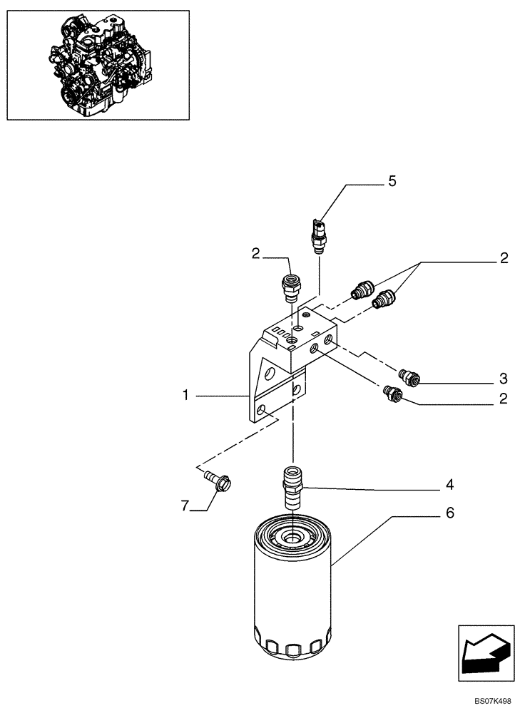 Схема запчастей Case 590SM - (03-09) - FUEL FILTER (03) - FUEL SYSTEM