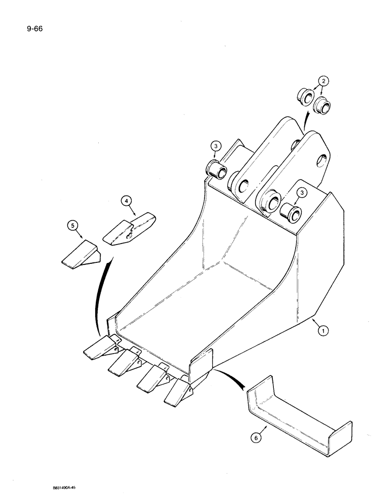 Схема запчастей Case 360 - (9-066) - BACKHOE BUCKETS - BELLHOLE BUCKETS (09) - CHASSIS/ATTACHMENTS