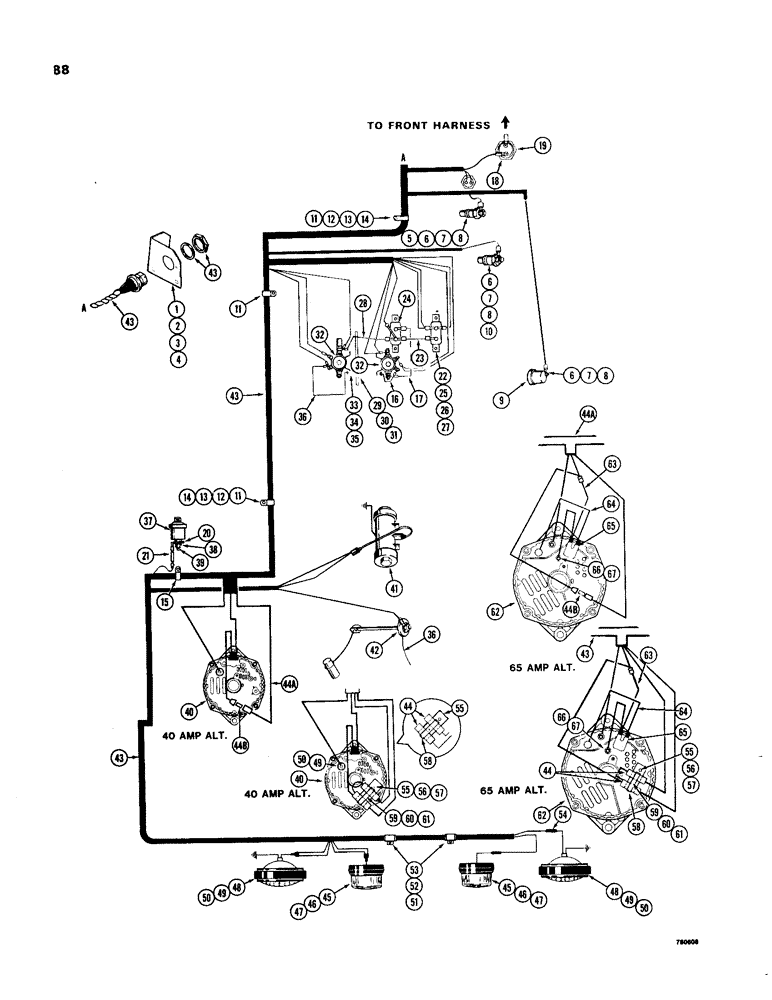 Схема запчастей Case W24B - (088) - ELECTRICAL SYSTEM, REAR HARNESS (04) - ELECTRICAL SYSTEMS