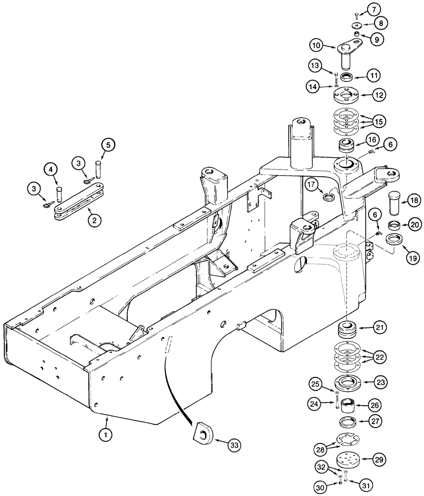 Схема запчастей Case 821C - (09-05) - FRAME, REAR PIVOT (09) - CHASSIS