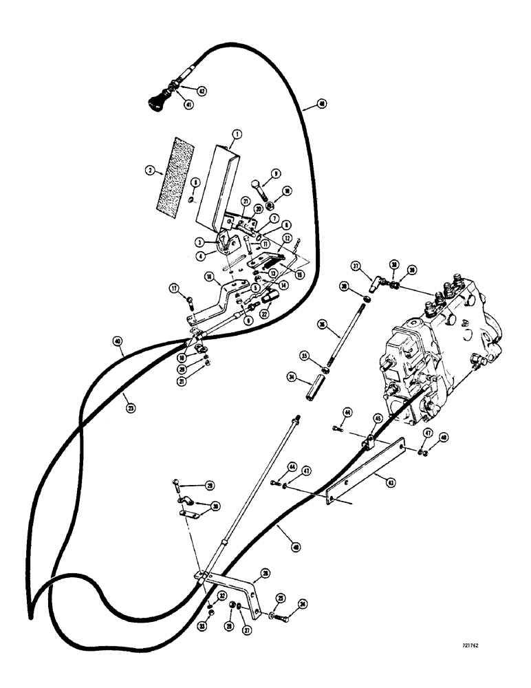 Схема запчастей Case 800 - (090) - ENGINE CONTROLS, THROTTLE CONTROL LINKAGE (01) - ENGINE