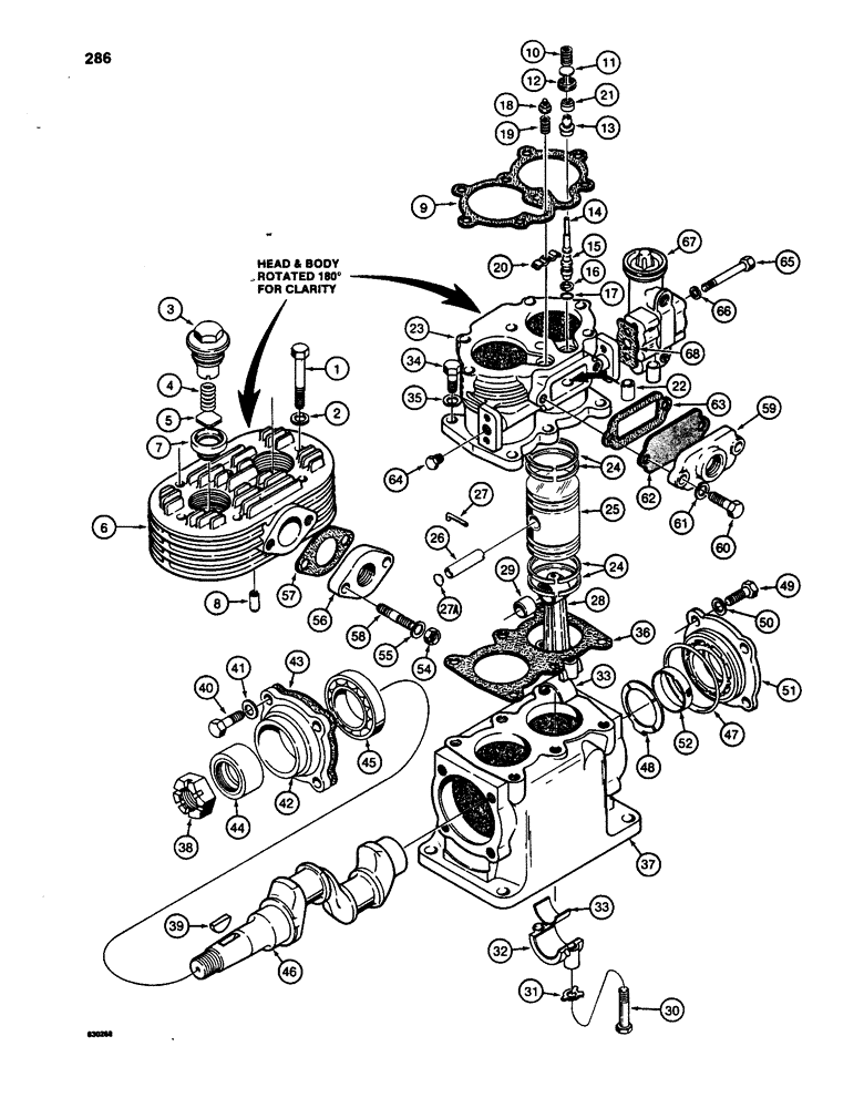 Схема запчастей Case W24C - (286) - L57774 AIR COMPRESSOR - CAST IRON BLOCK (07) - BRAKES