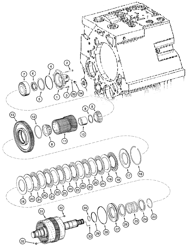 Схема запчастей Case 921C - (06-20J) - TRANSMISSION - CLUTCH ASSY, SECOND (06) - POWER TRAIN