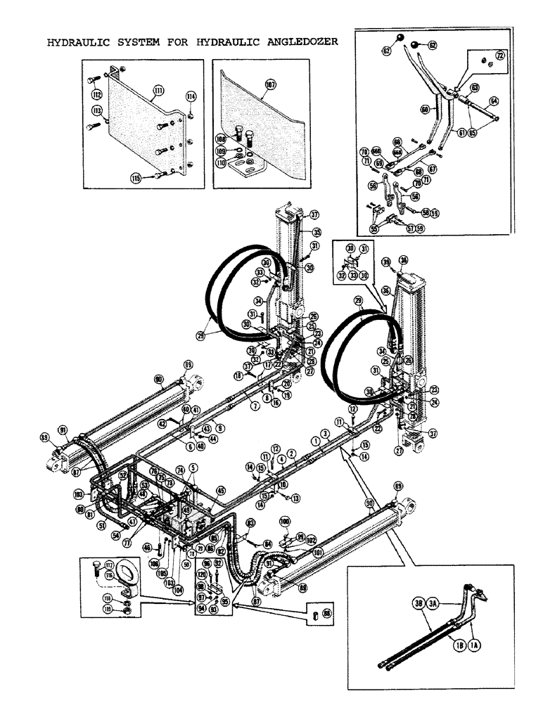 Схема запчастей Case 1000C - (254) - HYDRAULIC SYSTEM FOR HYDRAULIC ANGLEDOZER, DOZER HYDRAULIC SYSTEM (07) - HYDRAULIC SYSTEM