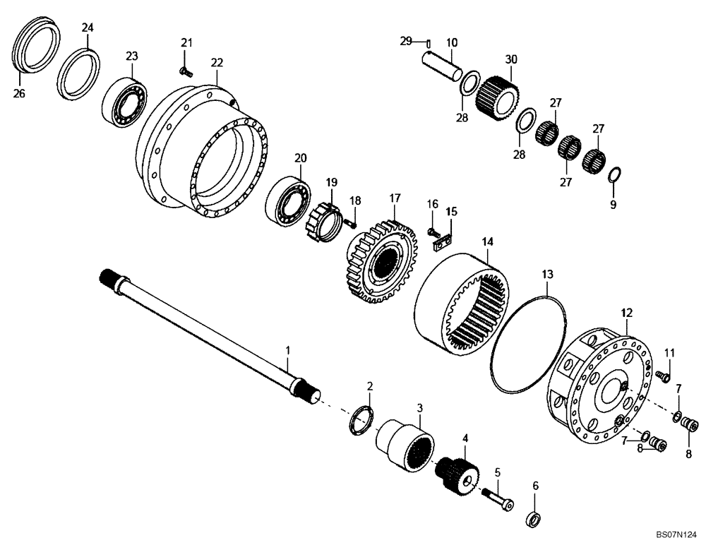 Схема запчастей Case 327B - (33A00010727[001]) - WHEEL REDUCTION GEAR, REAR AXLE (87695690) (11) - AXLES/WHEELS