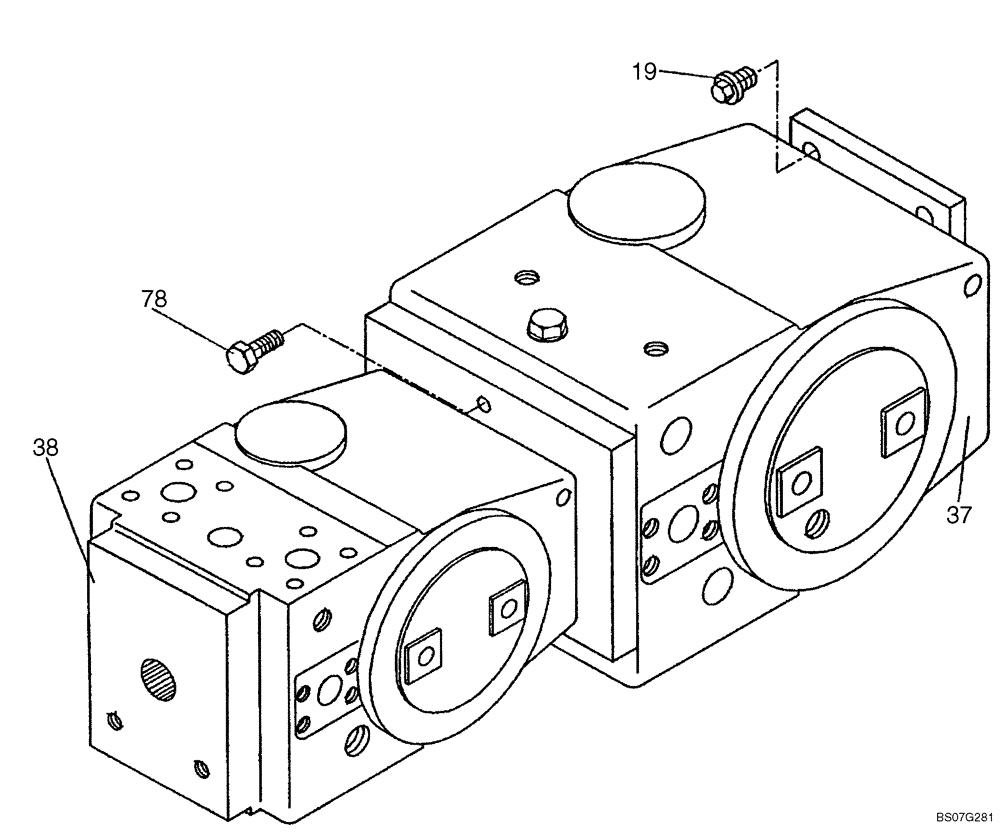 Схема запчастей Case SV210 - (10-011-00[01]) - PUMP, HYDRAULIC (GROUP 105 B-19-37-38-78) (ND132343) (08) - HYDRAULICS