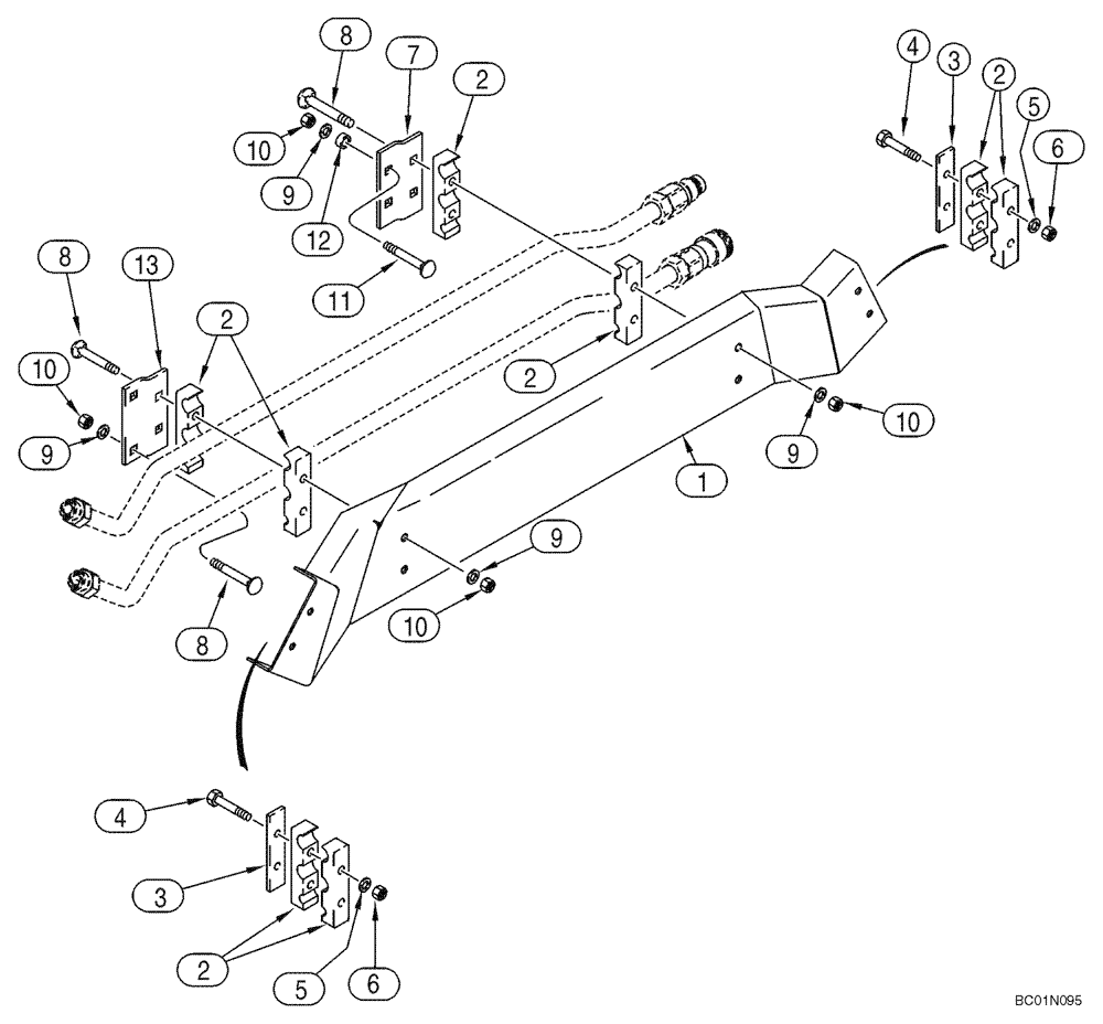 Схема запчастей Case 90XT - (08-14J) - HYDRAULICS, ATTACHMENT - HIGH FLOW, PISTON (08) - HYDRAULICS