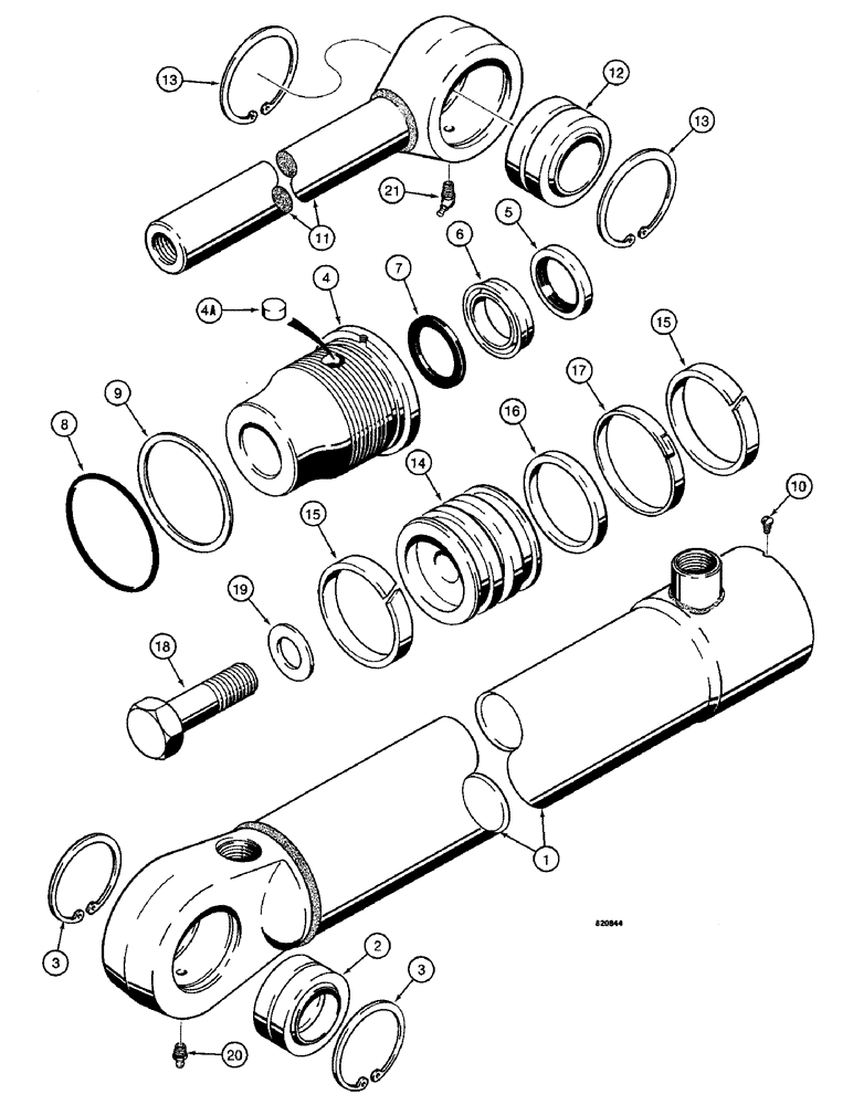 Схема запчастей Case W14 - (268) - G101280 STEERING CYLINDER, TUBE OR GLAND IS STAMPED WITH CYL. PART NUMBER (05) - STEERING