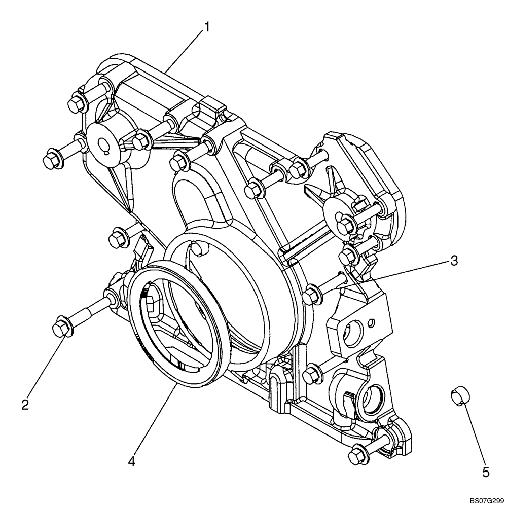 Схема запчастей Case 621E - (02-32) - FRONT GEAR COVER (02) - ENGINE