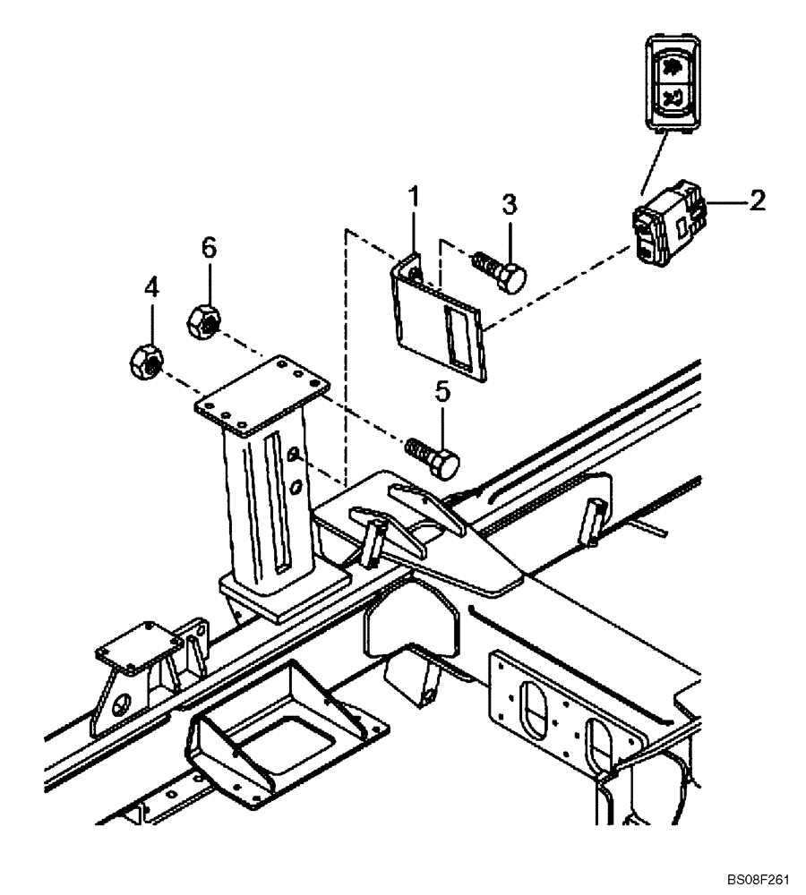 Схема запчастей Case 330B - (67A00011678[001]) - SWITCH, HOOD TILT (87490831) (13) - Electrical System / Decals