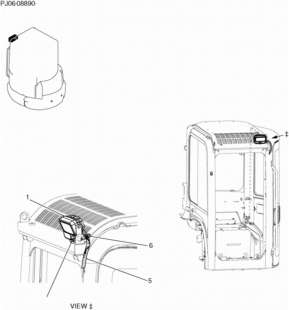 Схема запчастей Case CX50B - (213-17[1]) - LIGHT INSTAL CAB (55) - ELECTRICAL SYSTEMS