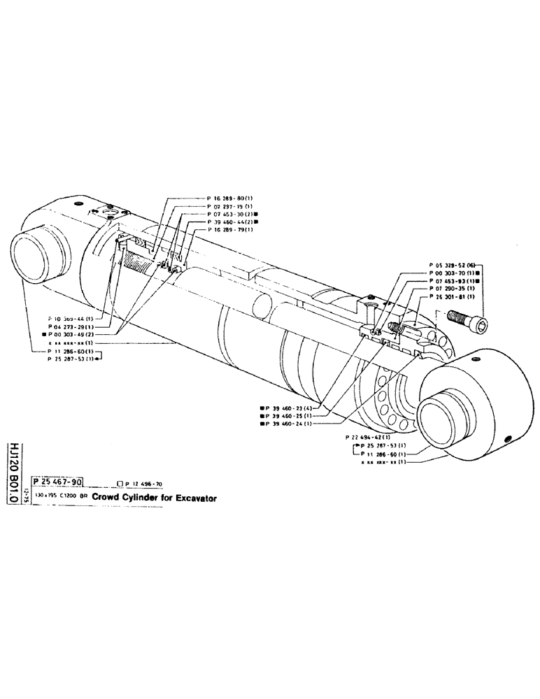 Схема запчастей Case 220CKS - (48) - CROWD CYLINDER FOR EXCAVATOR (07) - HYDRAULIC SYSTEM