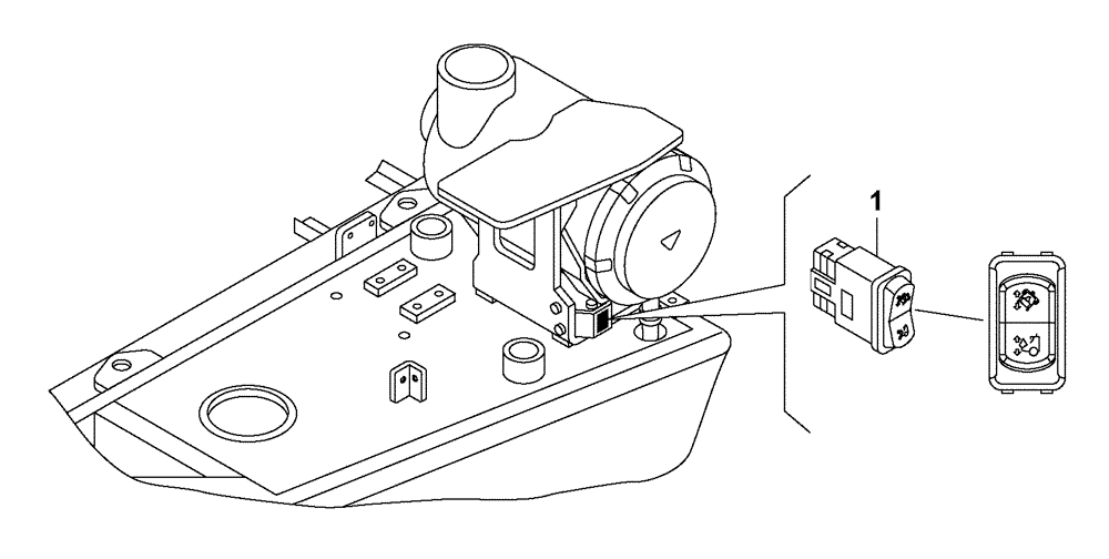 Схема запчастей Case 330B - (67A00001678[001]) - SWITCH, HOOD AND CAB TILT (87561381) (13) - Electrical System / Decals