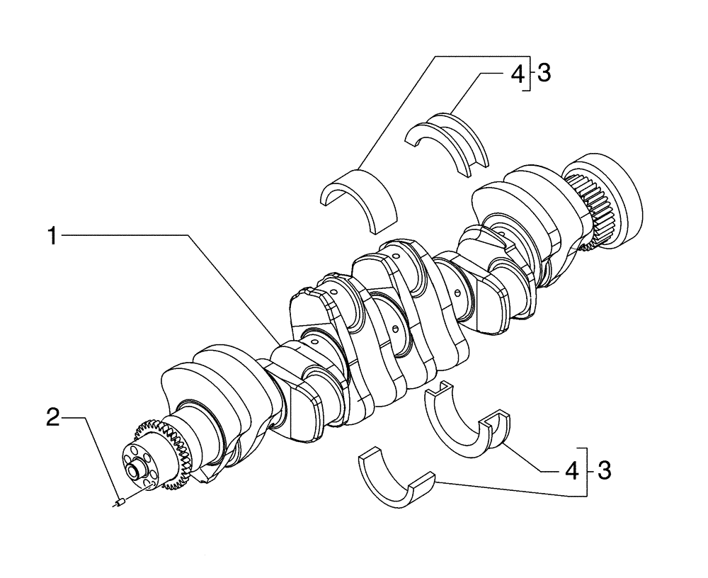 Схема запчастей Case 885 - (02-42[01]) - CRANKSHAFT (02) - ENGINE