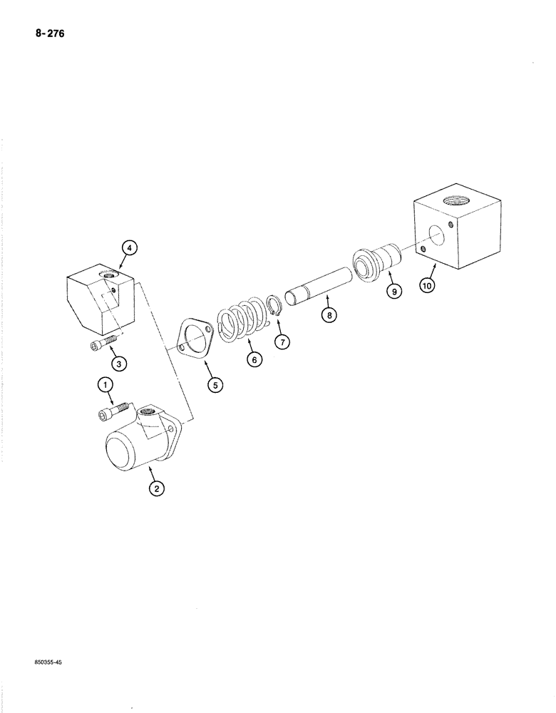 Схема запчастей Case 170B - (8-276) - PRESSURE REGULATING VALVE - 35 BAR, P.I.N. 74341 THROUGH 74456 (08) - HYDRAULICS