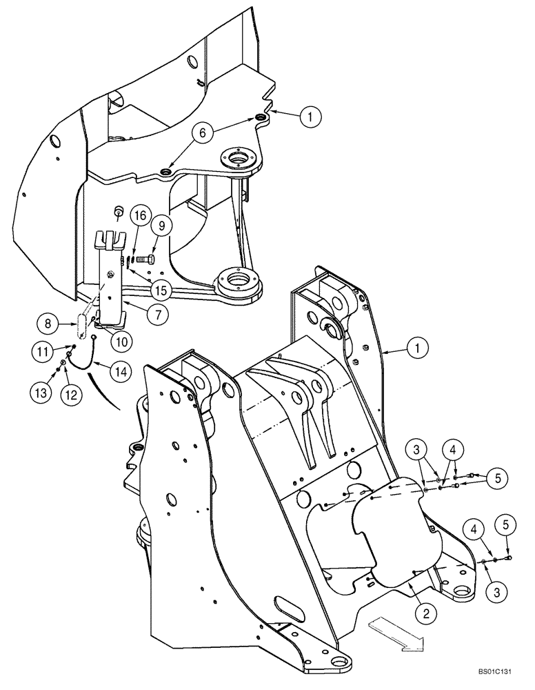 Схема запчастей Case 621D - (09-26) - FRAME, FRONT (Z BAR LOADER) (09) - CHASSIS