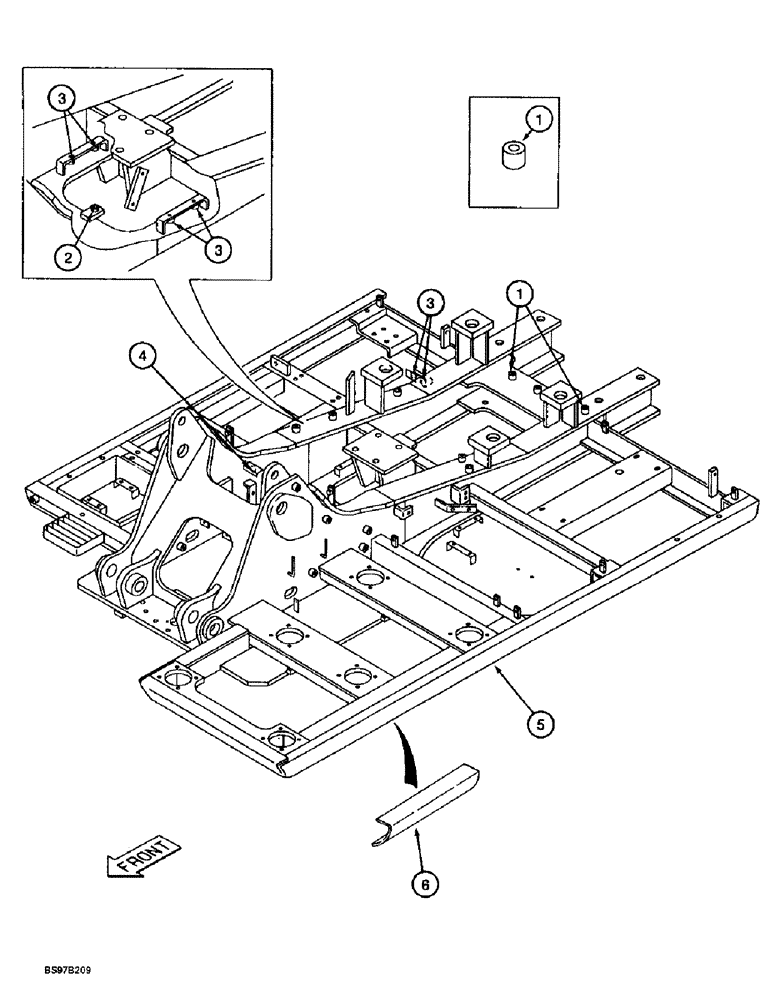 Схема запчастей Case 9030B - (9-010) - TURNTABLE, ALL MODELS EXCEPT TIMBER KING MODELS, P.I.N. DAC03#2001 AND AFTER (09) - CHASSIS