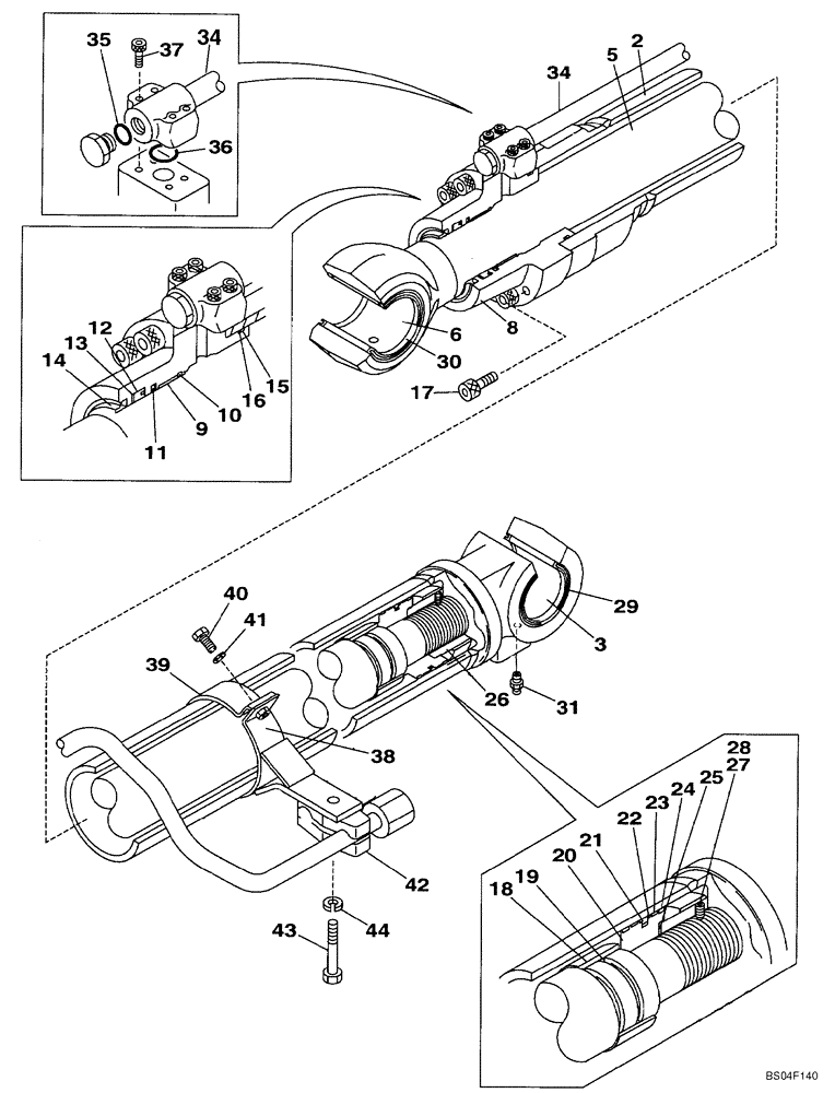 Схема запчастей Case CX160 - (08-72) - CYLINDER ASSY, BOOM, RIGHT HAND - MODELS WITH LOAD HOLD (08) - HYDRAULICS