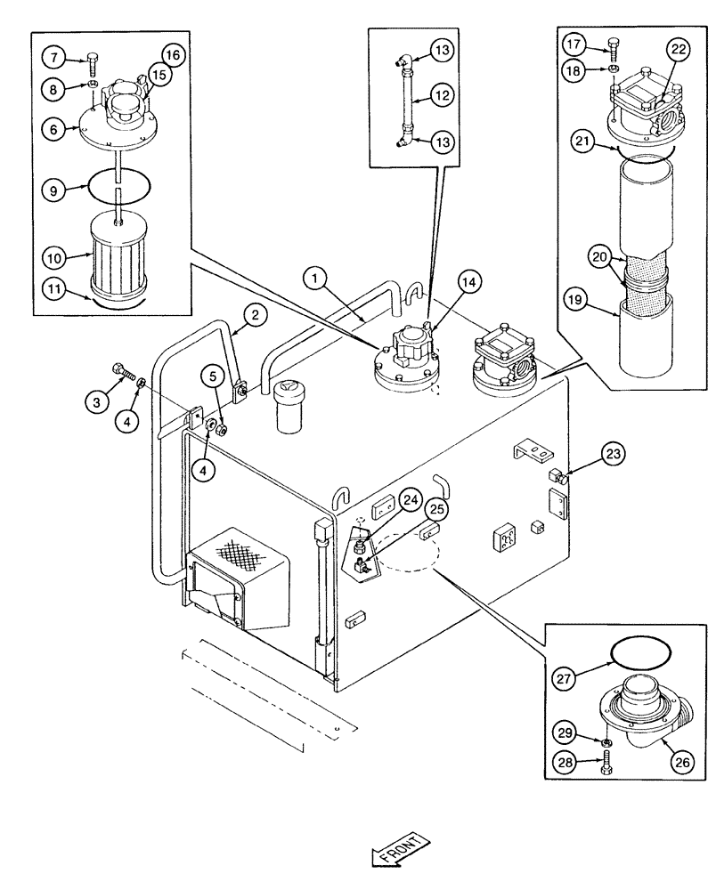 Схема запчастей Case 9040 - (8-02) - HYDRAULIC OIL RESERVOIR (08) - HYDRAULICS