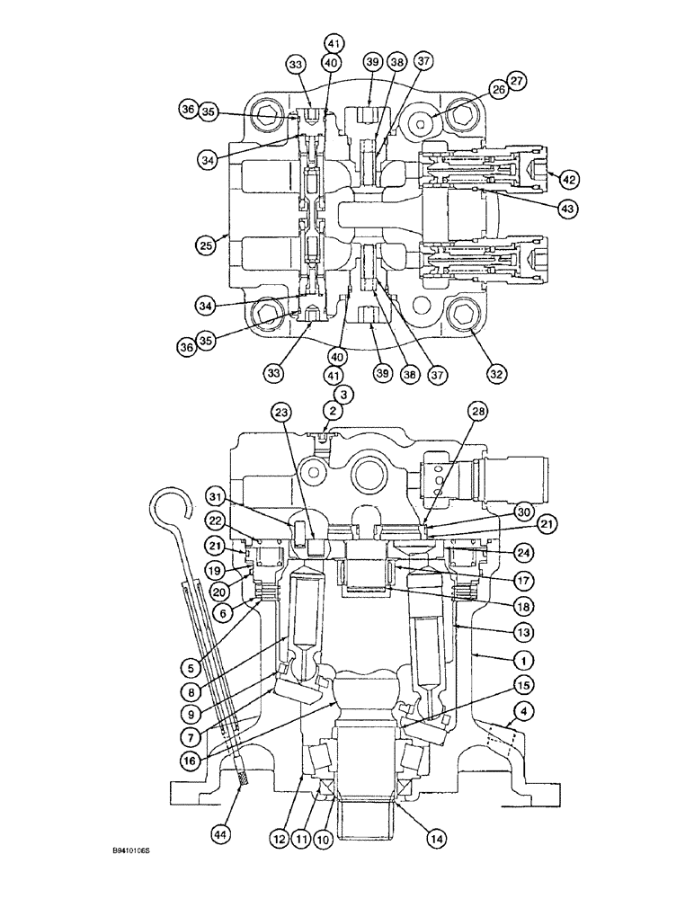 Схема запчастей Case 9020B - (8-156) - SWING MOTOR ASSEMBLY (08) - HYDRAULICS