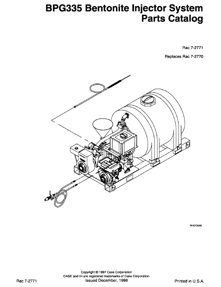Схема запчастей Case BPG335 - (1-1) - BPG335 BENTONITE INJECTOR SYSTEM 