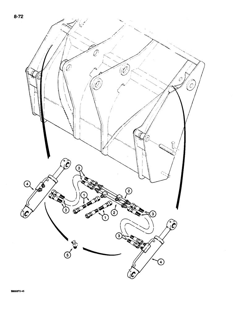 Схема запчастей Case 1085C - (8-072) - 4-IN-1 BUCKET HYDRAULICS (08) - HYDRAULICS