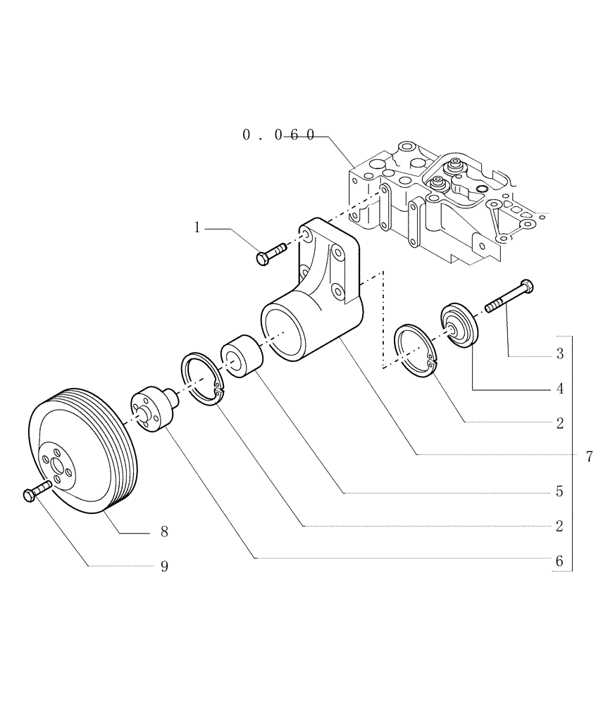 Схема запчастей Case 1850K - (0.345[01]) - FAN DRIVE (01) - ENGINE