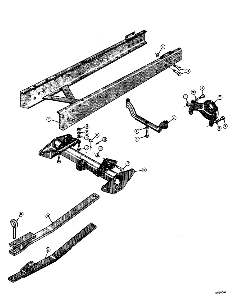 Схема запчастей Case 310F - (006) - ENGINE FRAME, TORQUE TUBE, DRAWBAR, AND ENGINE SUPPORTS (01) - ENGINE