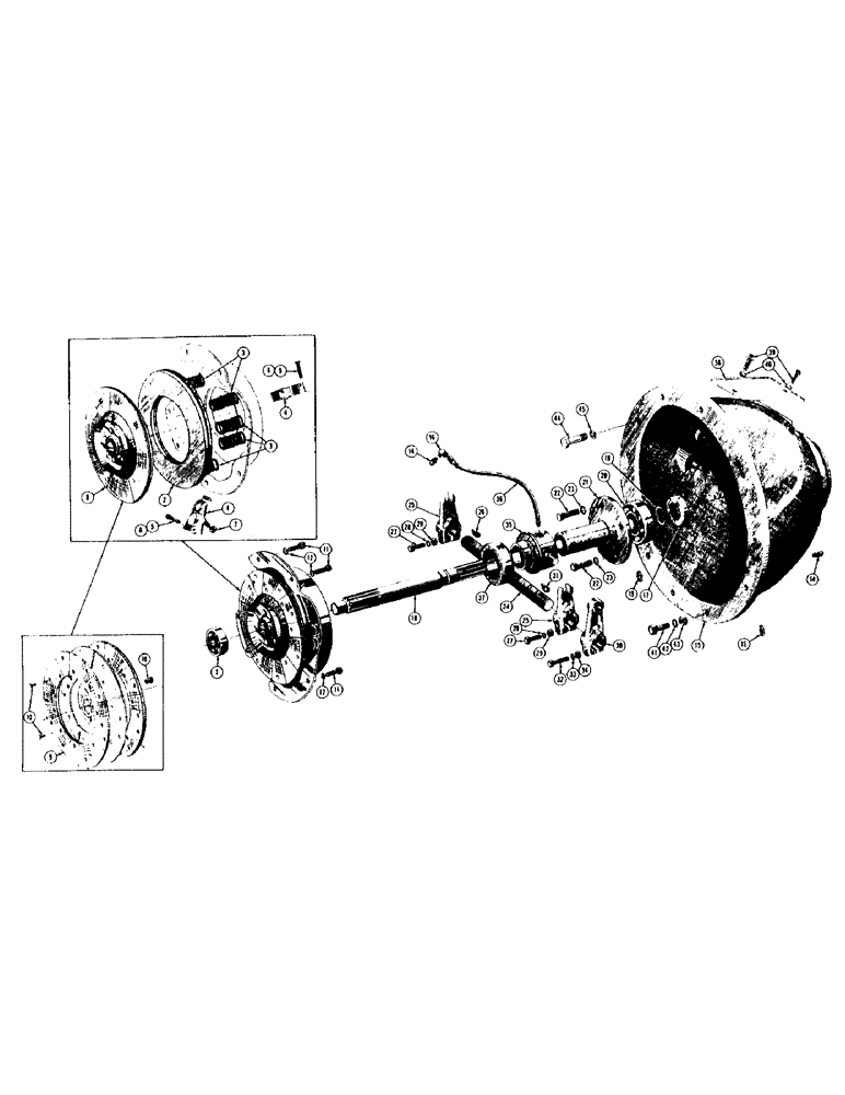 Схема запчастей Case 500 - (126) - CLUTCH AND FLYWHEEL HOUSING (03) - TRANSMISSION