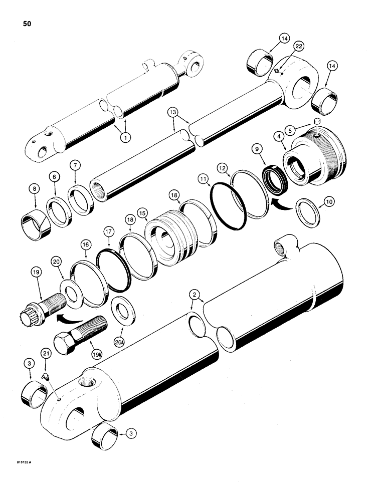 Схема запчастей Case 35WL - (50) - G105086 DIPPER CYLINDER 