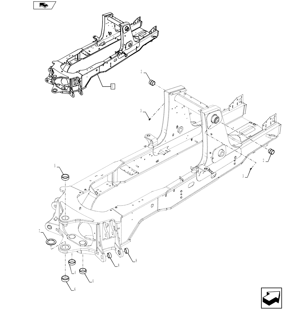 Схема запчастей Case 580SN - (39.100.02) - CHASSIS (39) - FRAMES AND BALLASTING