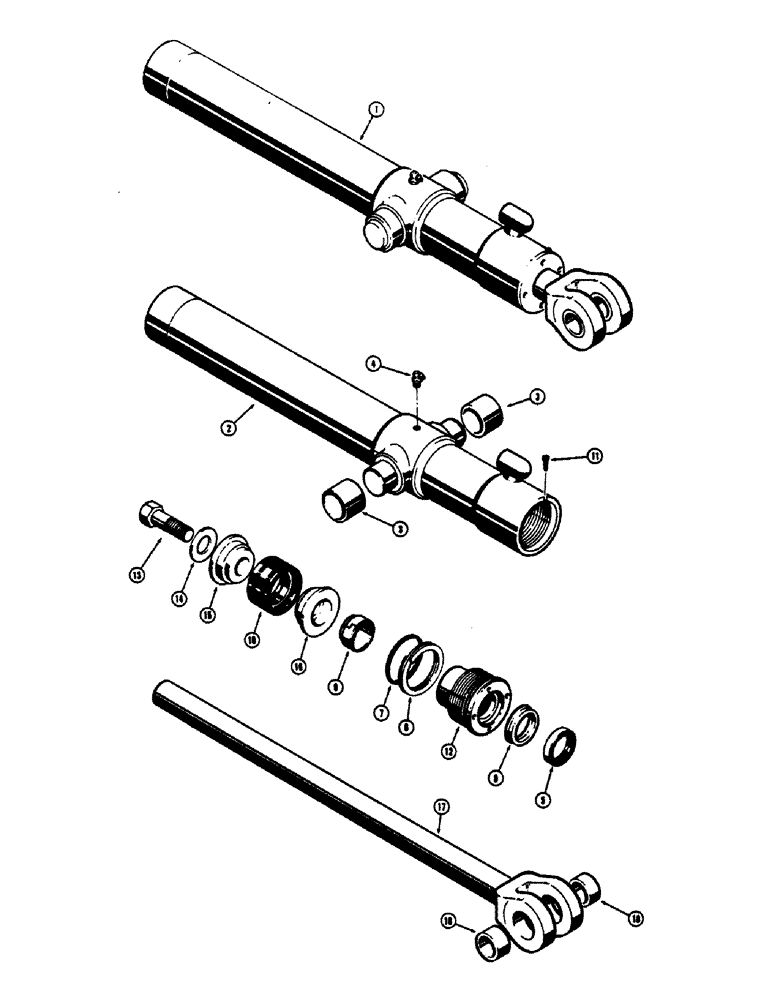 Схема запчастей Case 680CK - (163A) - G32140 AND G32137 LOADER TILT CYLINDERS, CYLINDER WITH U-TYPE PRESS-IN OUTER ROD WIPER (35) - HYDRAULIC SYSTEMS