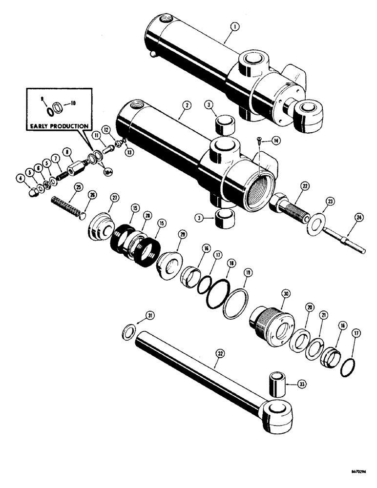 Схема запчастей Case 34 - (38) - D37625 AND D37626 BACKHOE SWING CYLINDERS 