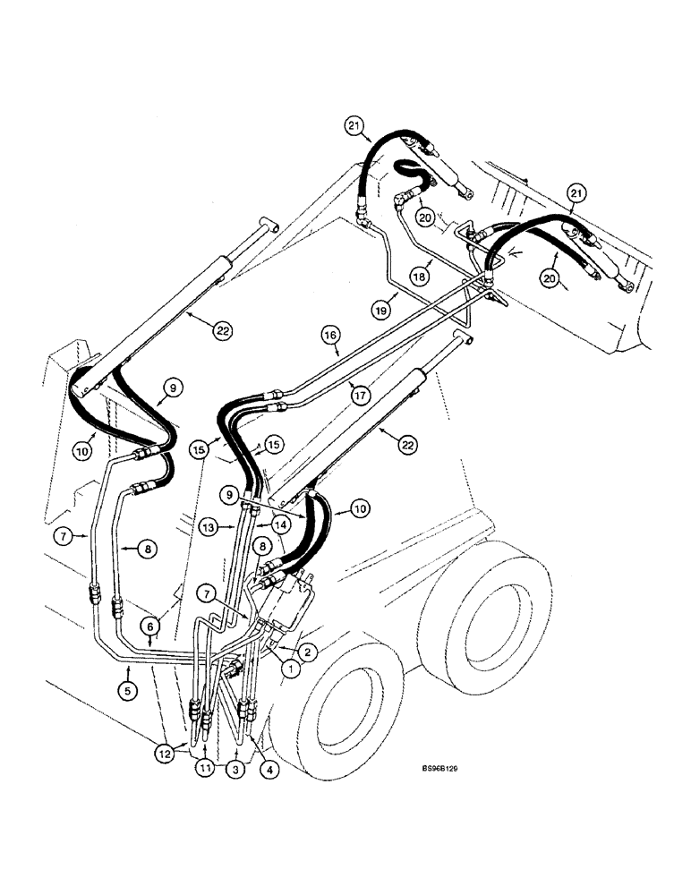 Схема запчастей Case 1825B - (1B-2) - LOADER LIFT AND BUCKET HYDRAULICS (00) - PICTORIAL INDEX