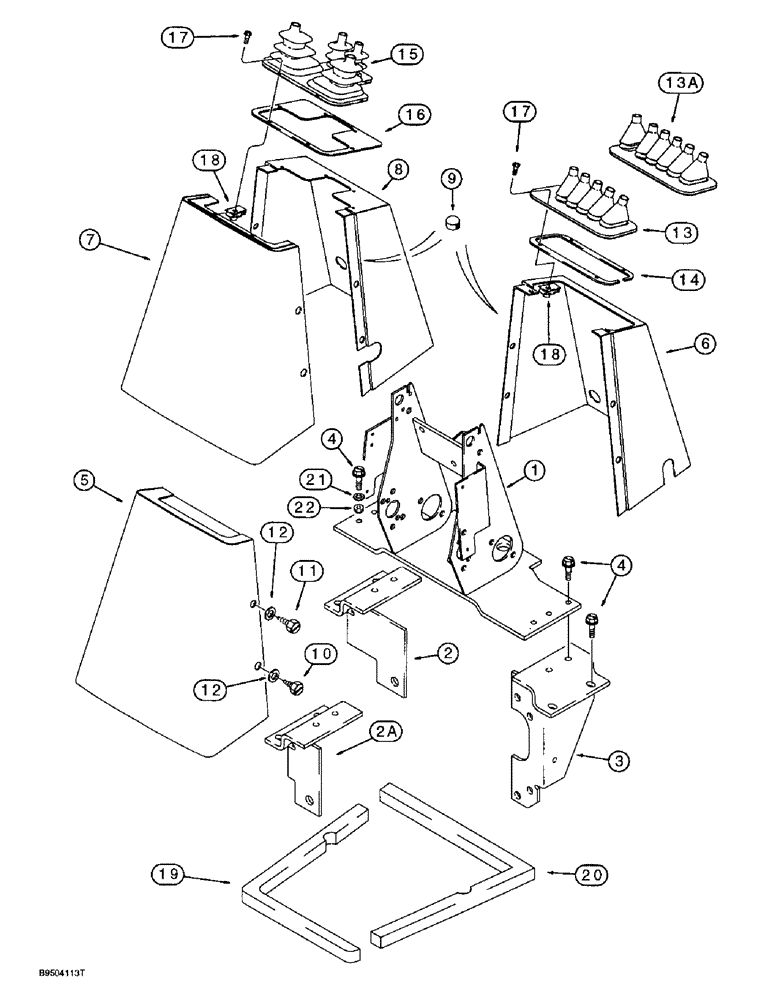 Схема запчастей Case 580SL - (9-018) - BACKHOE CONTROL TOWER (09) - CHASSIS/ATTACHMENTS